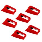 LUTER 6 Pieces Record Player Needle, Diamond Stylus Needle, Turntable Needles Record Player Stylus Record Player Needle Replacement Accessories for Vinyl Record Player (Red)