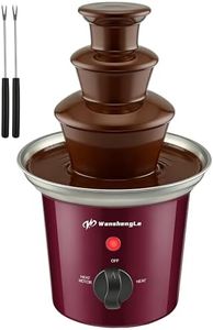 WanshengLe 3-Tier Mini Chocolate Fountain, 14oz Small Stainless Steel Chocolate Fondue Fountain, Detachable Chocolate Fondue Machine for Party Night Dip Strawberries - Brown