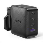 UGREEN USB C Charger Macbook Charger 65W 4-Port GaN Charger Fast Charging Wall Charger Plug Compatible with MacBook Pro M3/Air M3, Dell XPS, HP Laptops, iPhone 15/14, Galaxy S24/S23, iPad, Pixel 8/7