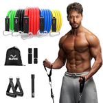 Slovic Resistance Tube [Upto 45 KG] | Resistance Band for Workout | Stretching Band for Exercise Band (11 Pieces Tube Set) | Resistance Bands Set | Gym Equipment for Home Workout | for Men & Women