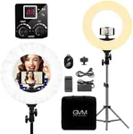 GVM LED Ring Light Kit, 14 inch Bi-Color Ring Light with Tripod and Bluetooth, Dimmable Led Video Light for Auxiliary Makeup,Tiktok and Live Fill Light, Vlog Selfie Video Photography Lighting