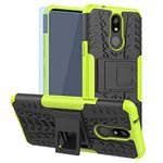 LG K40 Case,LG Xpression Plus 2,LG Solo,LG X4 2019,K12 Plus Case with HD Screen Protector, SKTGSLAMY[Shockproof]Tough Rugged Dual Layer Protective Case Hybrid Kickstand Cover for LG Harmony 3 (Green)