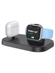 NEWDERY Portable Charger Stand for Apple Watch, 2 in 1 iWatch Charger with USB C Cable, Fast Charging Wireless Charging Station Dock for Apple Watch Series 9 8 Ultra 7 6 5 4 3 2 1 SE AirPods Pro 3 2 1