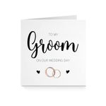 To My Groom On Our Wedding Day Card - For Him Partner Husband To Be Hubby - On The Day Wedding Love Note Gift A413