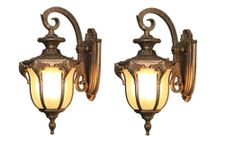 Kiyah Lights B22 Holder Cast Aluminium Antique Gold Finished Standard Traditional Wall Light | Pack Of 2