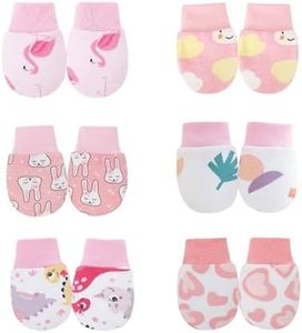 toresper No Scratch Baby Mittens Newborn Infant Toddler Mittens Soft Elastic Wrist Gloves Mitten for 0-6 Months Boys Girls (Pink)