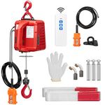 VIVOHOME 3-in-1 Electric Hoist Winch 660 lb, 110V Portable Power Winch Crane with Wire and Wireless Remote Control, 40ft Lifting Height for Towing, Overload Protection for Garage, Factory, Warehouse