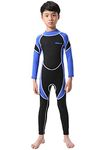 Cokar Neoprene Wetsuit for Kids Boys Girls One Piece Swimsuit (FBA) Blue-2.5MM, 8 (for Height 47"-52")