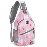 ZOMAKE Sling Bag,Small Crossbody Sling Backpack,Water Resistant Shoulder Bag Anti Thief Daypack(Unicorn Pink)