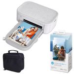 HP Sprocket Studio Plus 4x6” (10.2x15.2 cm) Wireless Instant Photo Printer Wi-Fi, Dye Sublimation, Color Pictures - Bundle: Printer, Case and Photo Paper