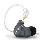 BASN Metalen in-Ear Monitors Headphones,Musicians Noise Isolating 4 Drivers IEMs with Deep Bass, Two Detachable MMCX Cables with Case for Singers,Drummers,Bassists(Gray)