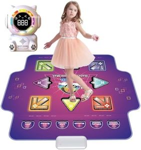 Mostop Dance Mat Toys for 3-12 Year Old Kids - Kids Dance Mat with Light-Up 8 Buttons and Cordless Bluetooth, 5 Game Modes, 3 Difficulty Levels, Ideal Christmas Birthday Toys Girls