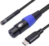 3.3FT XLR to USB C Digital Interface,USB C to XLR Female Microphone Cable 3.5mm (1/8) Female Stereo Out Adapter,USB C to 3.5mm Headphone Cable&XLR Female Microphone Record Cable for Smartphone