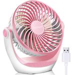 OCOOPA Small USB Desk Fan Table Fan 5'' with Strong Airflow & Quiet Operation, Portable Cooling Mini Fan 3 Speed, 360°Rotatable Head for Home Office Bedroom Desktop