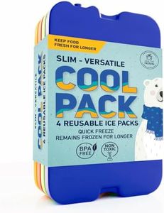 [New] Ice Packs for Lunch Box - Freezer Packs - Original Cool Pack | Slim & Long-Lasting Ice Pack for Your Lunch or Cooler Bag (4pk)