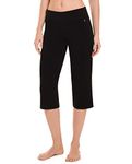 Danskin Women's Sleek Fit Yoga Crop Pant, Black, 2X