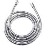 BRIGHT SHOWERS Shower Hose For Hand Held Shower Heads, 96 Inches Cord Extra Long Stainless Steel Hand Shower Hose, Ultra-Flexible Replacement Part with Brass Insert, Chrome