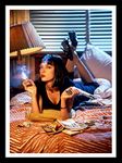 Tallenge - Digital Art - Uma Thurman as Mia Wallace in Pulp Fiction Hollywood Collection � International Quality Framed Poster (12 x 17 inches) For Decoration Or Gifting