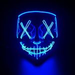 WEIZHIDA led mask halloween masks costume purge mask Cosplay Halloween Gifts - Light up Mask Cosplay, Halloween Costumes for Men Adults Kids Boys - Blue