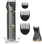 AREYZIN Body Hair Trimmer for Women Electric Body Shaver for Back Chest Armpit Legs Pubic Hair, USB Rechargeable, Replaceable Snap-in Ceramic Blades, IP7X Waterproof for Wet and Dry Use,Gray&Gold