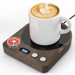 Coanto Mug Warmer, Coffee Mug Warmer for office, Cup Warmer with 40-80 ℃ Temperature Settings, 0.5-9H Timer, Drink Warmer for Desk, Tea, Milk, Portable Beverage Warmer (Excluding Cup), Wood Grain