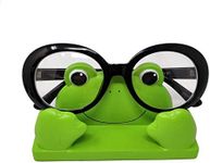 JewelryNanny Fun Animal Eyeglass Holder Stand for Kids Women - Securely Hold Kids Eyeglasses, Adult Reading Glasses Like Glasses Organizer for Desk, Bedside Nightstand - Frog