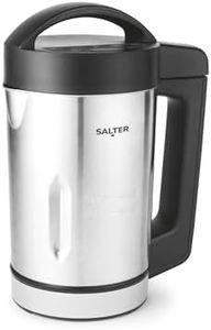 Salter EK5118V2 Digital Soup Maker - 1.6L, Blend Chunky & Smooth Soup, Great For Batch Cooking, 5 Settings (Smooth, Chunky, Drinks, Keep Warm, Blend/Clean), Overspill Sensor, Stainless Steel, 900W