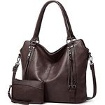 Hobo Bags for Women Large Designer Ladies Handbags Purses Vegan Leather Shoulder Bag Boho Crossbody Bags 2pcs Purses Set