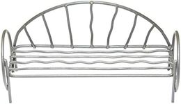 G & F Products 10046 Garden Miniature Metal Bench, Silver, 5.5 in L x 1 in D x 2.5 in T