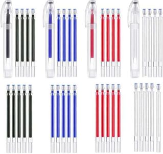 THJOPOKEEL 4 Pieces Heat Erasable Pens with 40 Refills for Quilting Sewing, Heat Erasable Fabric Marking Pens, High Temperature Vanishing Disappearing Fabric Marker Pen for Dressmaking, Fabrics