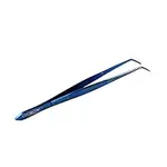 O'Creme Curved Tweezers 6.25 Inch Fine-Point Stainless Steel, Blue