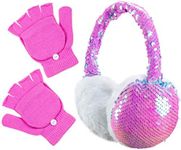 PEAK 2 PEAK Girls Pink Earmuff and Convertible Fingerless Gloves Winter Set [4014]