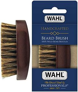 Wahl Small Travel Beard Brush with 100% Boar Bristles with Firm Natural Hair for Grooming & Styling – Wood Handle for Beards, Mustaches, Skin & Hair Care – Model 3346