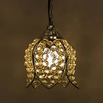 Homesake Pendant Light Crystal Lotus Shape | Ceiling, Hanging Light for Living Room and Bedroom | Decorative, Antique Chandelier, LED Filament Light - Home Decor Items