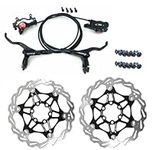 Zoom Hydraulic Brakes, Hydraulic Disc Brakes with 2X Ø160mm Floating Disc & Bolts, MTB Mountain Bike Brakes Front & Rear Set for Handlebar Ø22mm (Black)