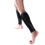 Copper Fit Unisex's Copper Infused Compression Calf Sleeves Bandana, Black, L/X-L