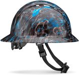 ACERPAL Full Brim Vented Night Walkers Tattoo/Skull Design Gloss Finish OSHA Hard Hat with 6-Point Suspension