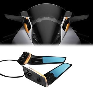 VITINO Motorcycle LED Turn Signal Mirrors 360° Rotatable Rearview Stealth Mirror Fit for BMW S1000RR 2019-2024