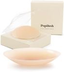 Popilush Nipple Covers for Women - Sticky Bra - Reusable Silicone Nipple Pasties Waterproof with Travel Case Crème Small (Fits A-D Cups)