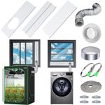 Upgraded Window Duct Kit, 4 inch Window Exhaust Vent,Window Seal Plates Kit for 4” Inline Fans, Window Vent Kit Fit with HVAC Ducting,Duct Fans, AC Air Conditioner, Grow Tent Kit, and Grow Rooms