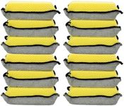 Maxshine Premium Microfiber Waxing Applicator for Car Detailing, Yellow & Grey, 9x13x4cm, 12 Pack