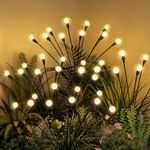 PATIOPIA Solar Garden Lights, 40 LED Firefly Garden Lights Swaying Solar Lights Outdoor Waterproof, Warm White Firefly Outdoor Decorative Lights, Garden Yard, Patio Decoration Gardening Gifts (4 Pack)
