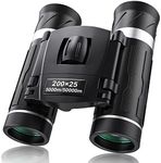 200x25 Compact Binoculars for Adults and Kids, High Powered Mini Binoculars with Clear Low Light Vision, Waterproof Small Pocket Binoculars for Bird Watching, Hunting, Travel, Concert, Opera