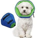 Kuoser Dog Cone Collar, Soft Cones After Surgery, Protective Recovery Collars For Dogs,Adjustable Buster Dogs, Neck Collar Surgery Puppy Quick Healing Anti-Bite Blue, M---Neck:28-36cm/11-14.2in