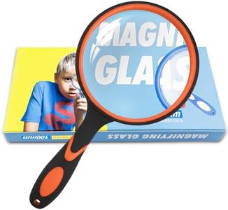Fousenuk Lupa de Mano 100mm, Lupas de Gran Aumento con Mango de Goma Antideslizante, Inastillable Lente de Aumento para Personas Mayores, Niños, Lectura, Manualidades, Libros, Insectos, Inspección