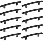 Aviano Hardware 10 Pack Modern Curved Subtle Arch Handle Pull with 3" Hole Centers (Matte Black Finish)