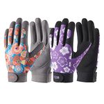 COOLJOB Gardening Gloves for Women, Thorn Resistant Heavy Duty Garden Gloves with Adjustable Wrist Velcros for Ladies, Synthetic Leather Gauntlets for Pruning (2 Pairs, M)