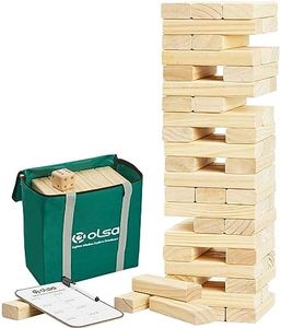 OLSA Giant Tumble Tower, Toppling Timber Game with Carrying Bag-Classic Indoor & Outdoor Family Games (2.2 Ft to 5 Ft)