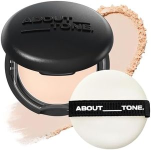 ABOUT TONE Blur Powder Pact - Pressed Powder Compact with Mirror and Puff Makeup Setting Finishing Blurring Natural Translucent Lightweight Face Sebum Oil Control Vegan Formula Korean Face Makeup (2.5 IVORY)