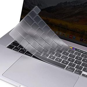 MOSISO Cubierta Teclado Compatible con MacBook Pro 13 Pulgadas 2024-2020 M2 M1 A2338 A2289 A2251, Compatible con MacBook Pro 16 2020 2019 A2141 Touch ID, Piel Protectora de Silicona,Transparente